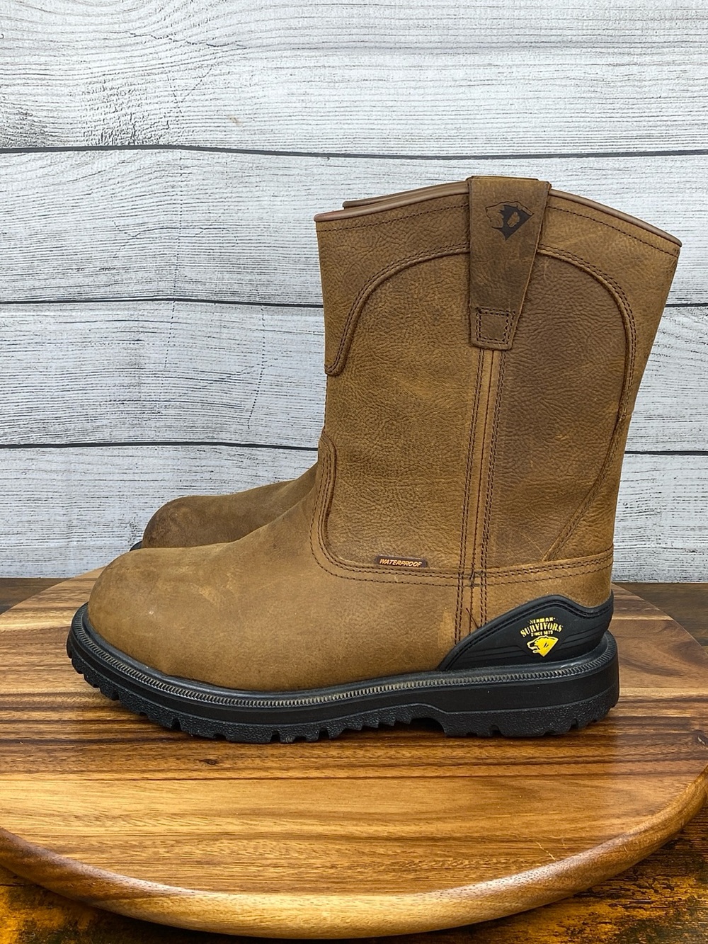 Herman Survivors Men’s Bison Waterproof Steel Toe Pull On Work Boot Shoe Size 8